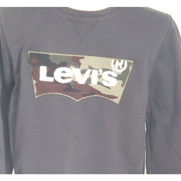 Levi's Sweater Black and Gray Camo C47 Size M - Picture 2 of 4